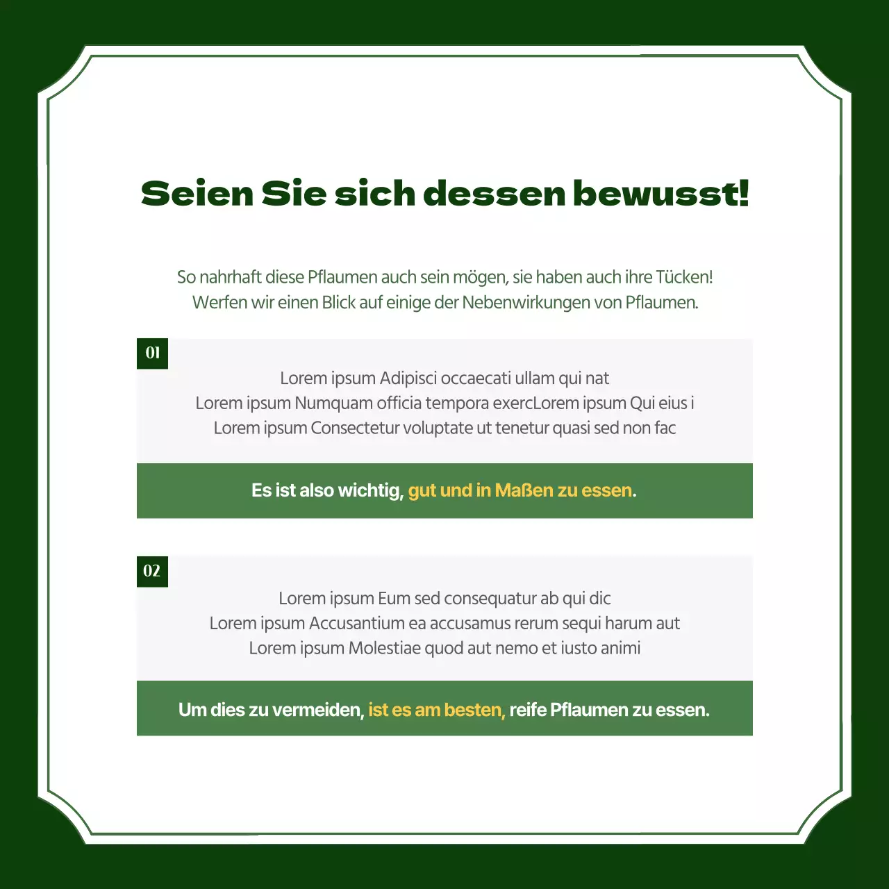 Die Vorteile von Pflaumen in einer grünen Umgebung cardnews design