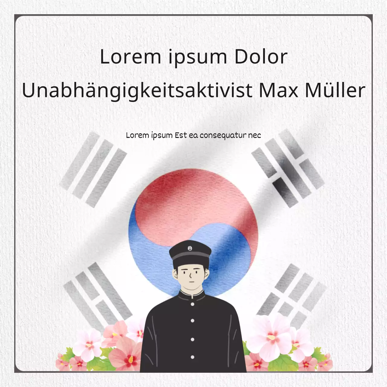 Der Dichter Yoon Dong-joo, ein stolzer koreanischer Unabhängigkeitskämpfer in Weiß und Schwarz.