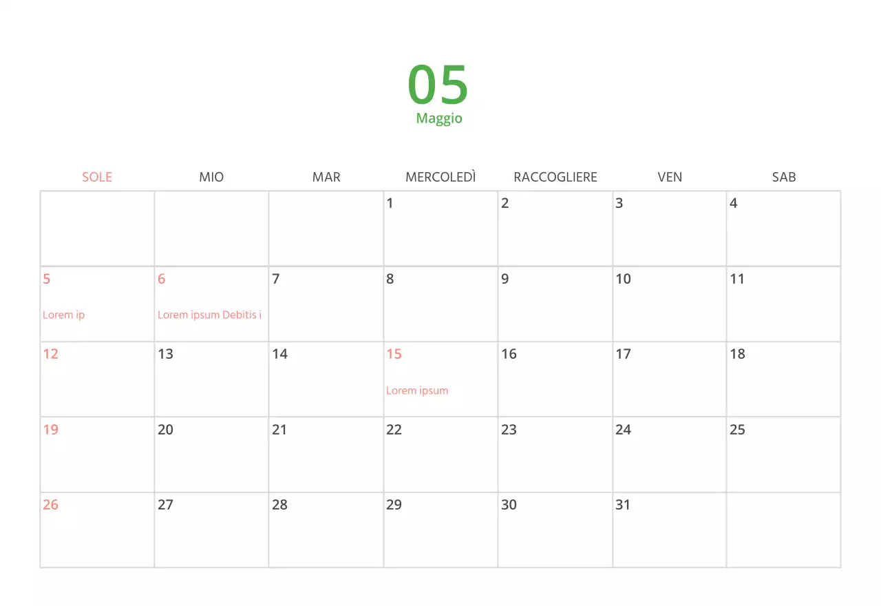 Simpatico calendario da tavolo illustrato verde a tema famiglia