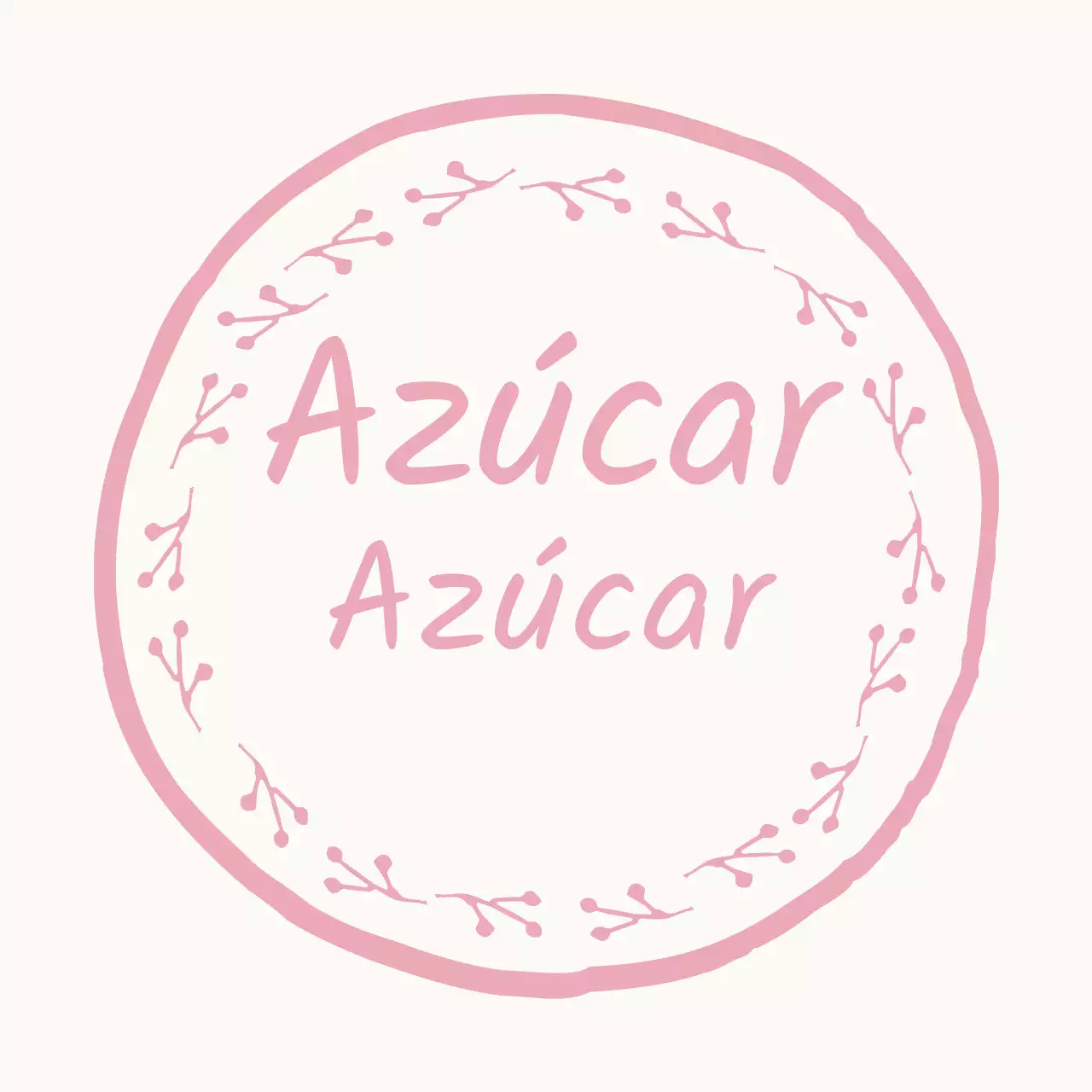 Etiqueta adhesiva dibujada a mano en rosa