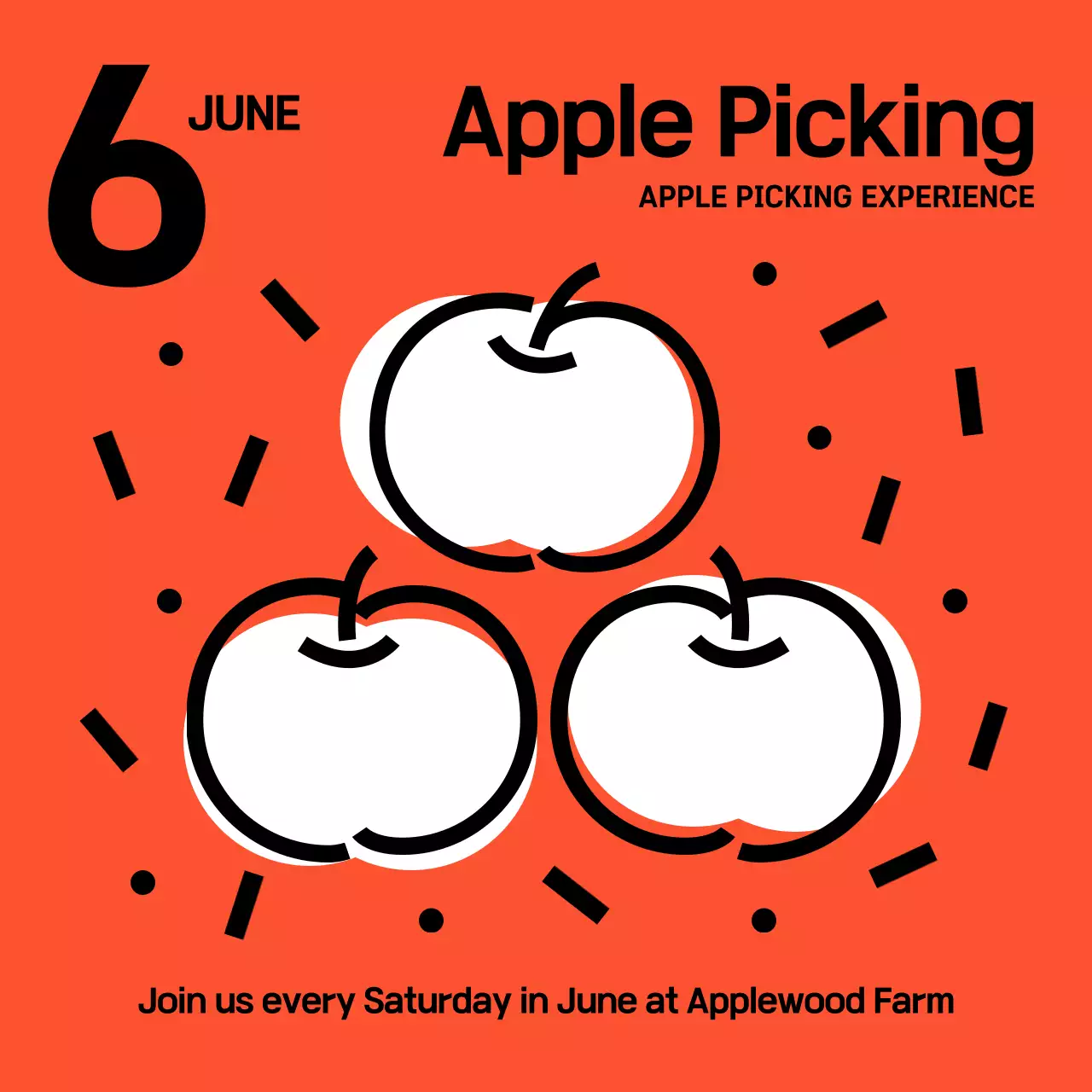Orange Bold Apple Event Promotion Social Media Post