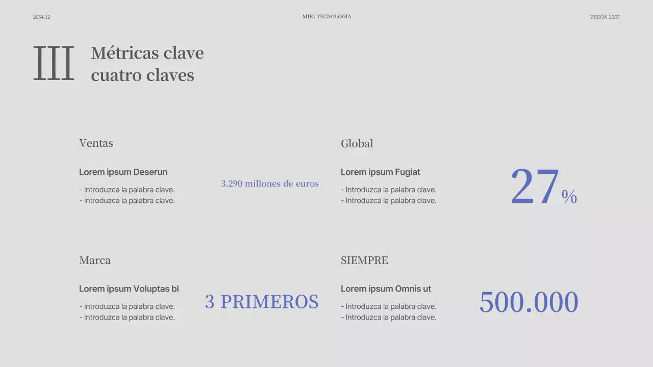 Presentación sencilla de un acontecimiento en azul y gris