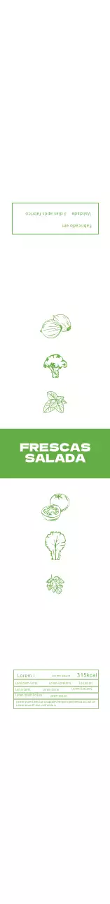 Rótulos de salada ilustrados verdes e limpos