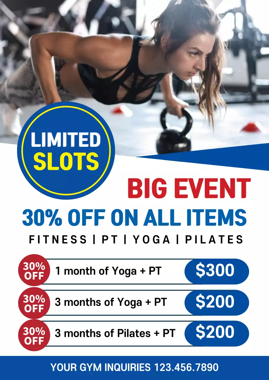Blue Modern Fitness Promotion Poster