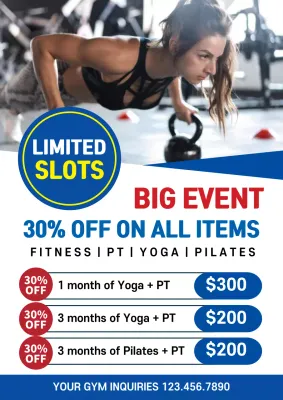 Blue Modern Fitness Promotion Poster