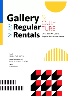 Yellow Modern Gallery Announcement Poster