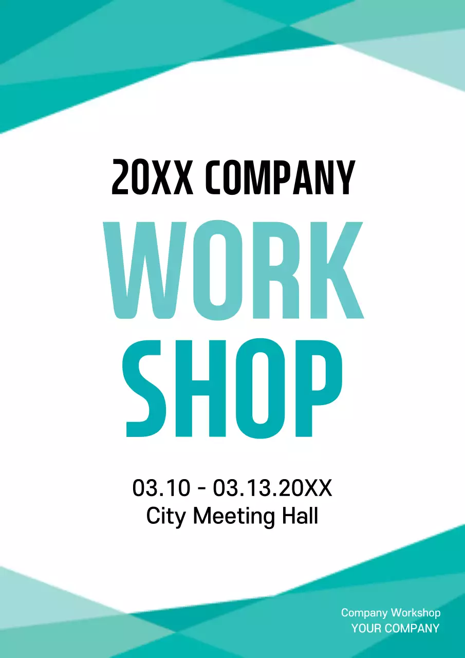 Teal Modern Workshop Announcement Poster