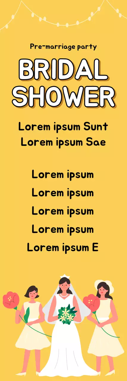 Banner de convite de noiva simples amarelo