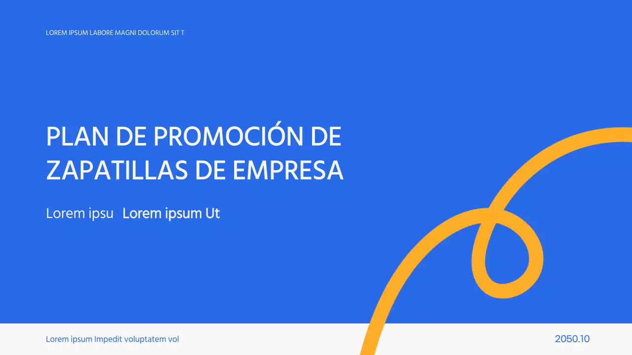 Sencilla presentación promocional en blanco y azul