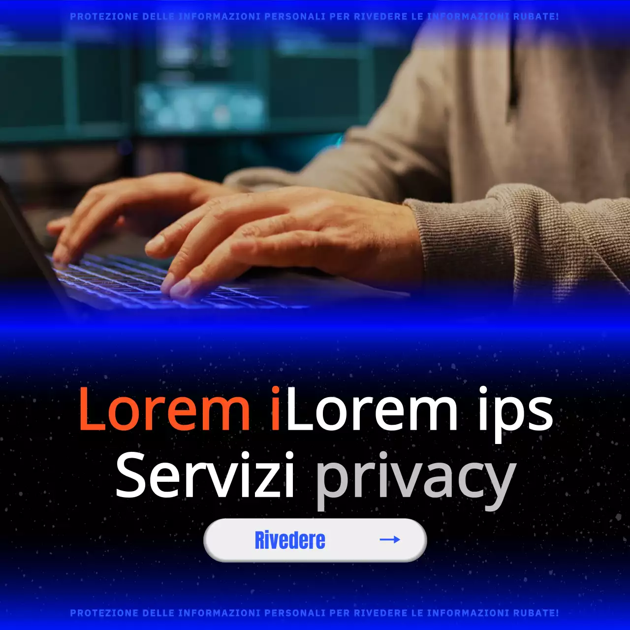 I servizi per la privacy di Computer Security Concept in un vivace blu su sfondo nero.