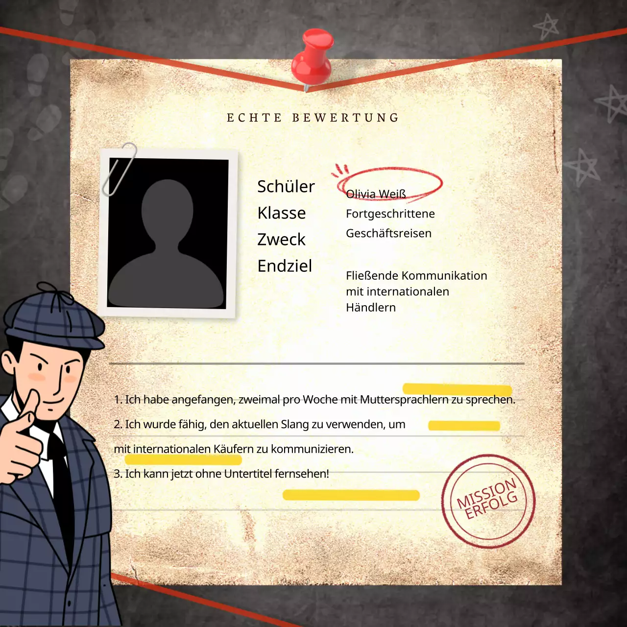 Englischsprachige Schulereignisvorlage wie ein dunkles Ereignisjournal