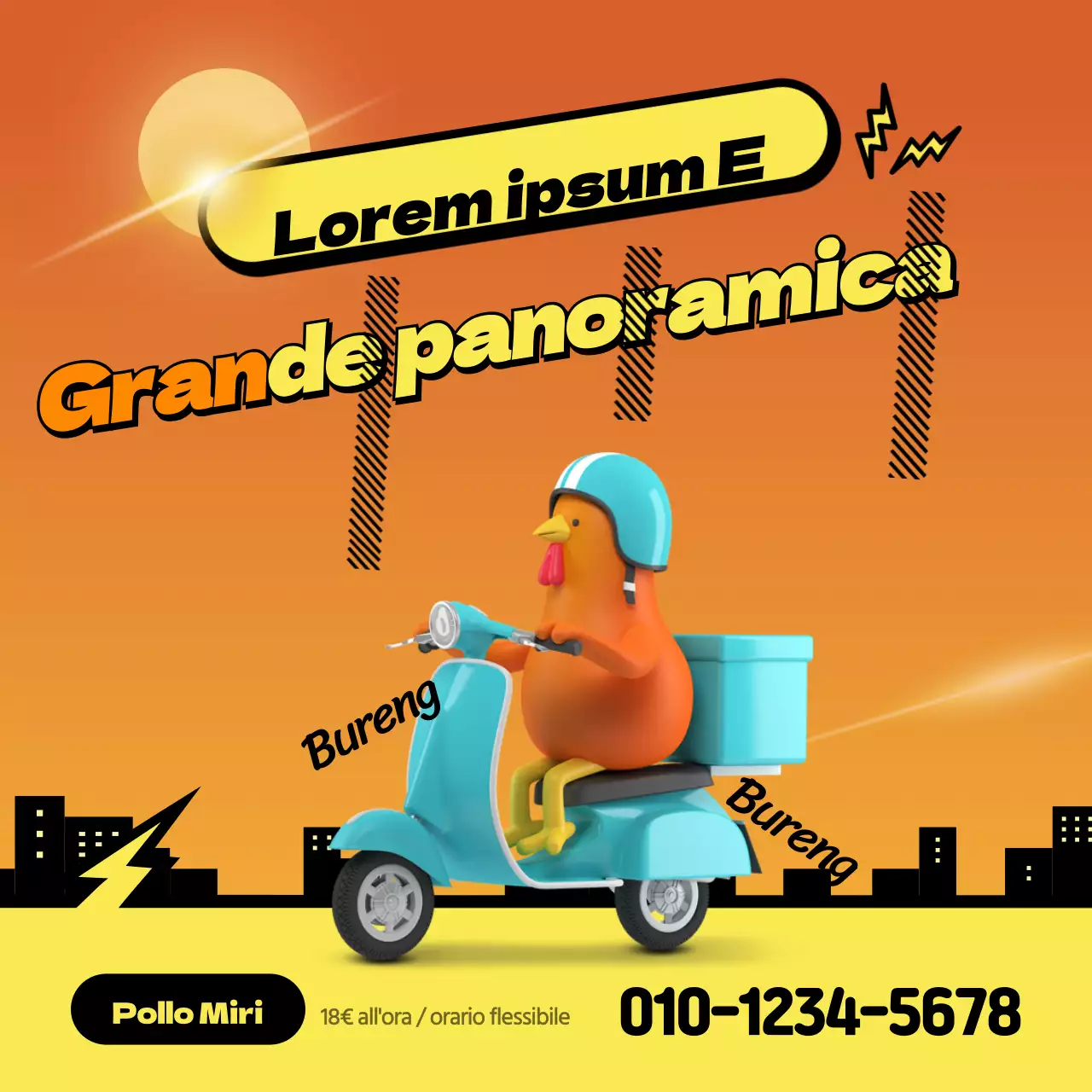 Reclutamento di un autista per le consegne di Night Sky Cityscape