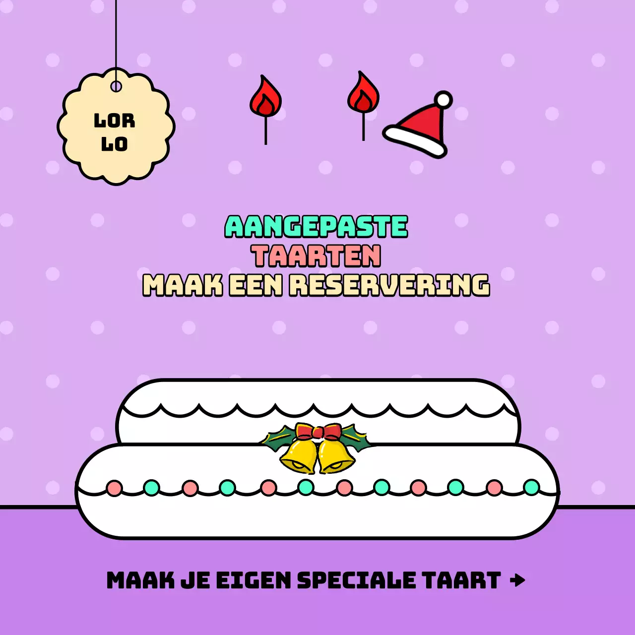Kerstmis aangepaste taart evenement leuke lijn illustratie