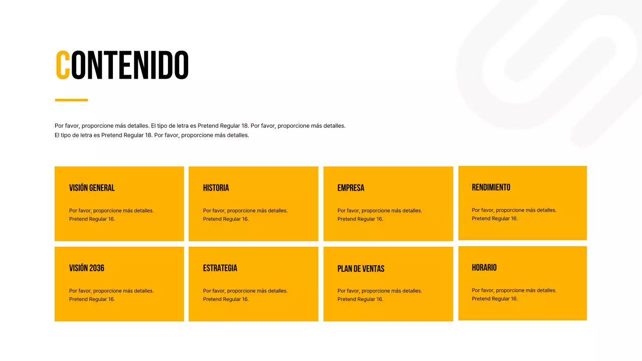 Plan de empresa sencillo de Año Nuevo en blanco y naranja