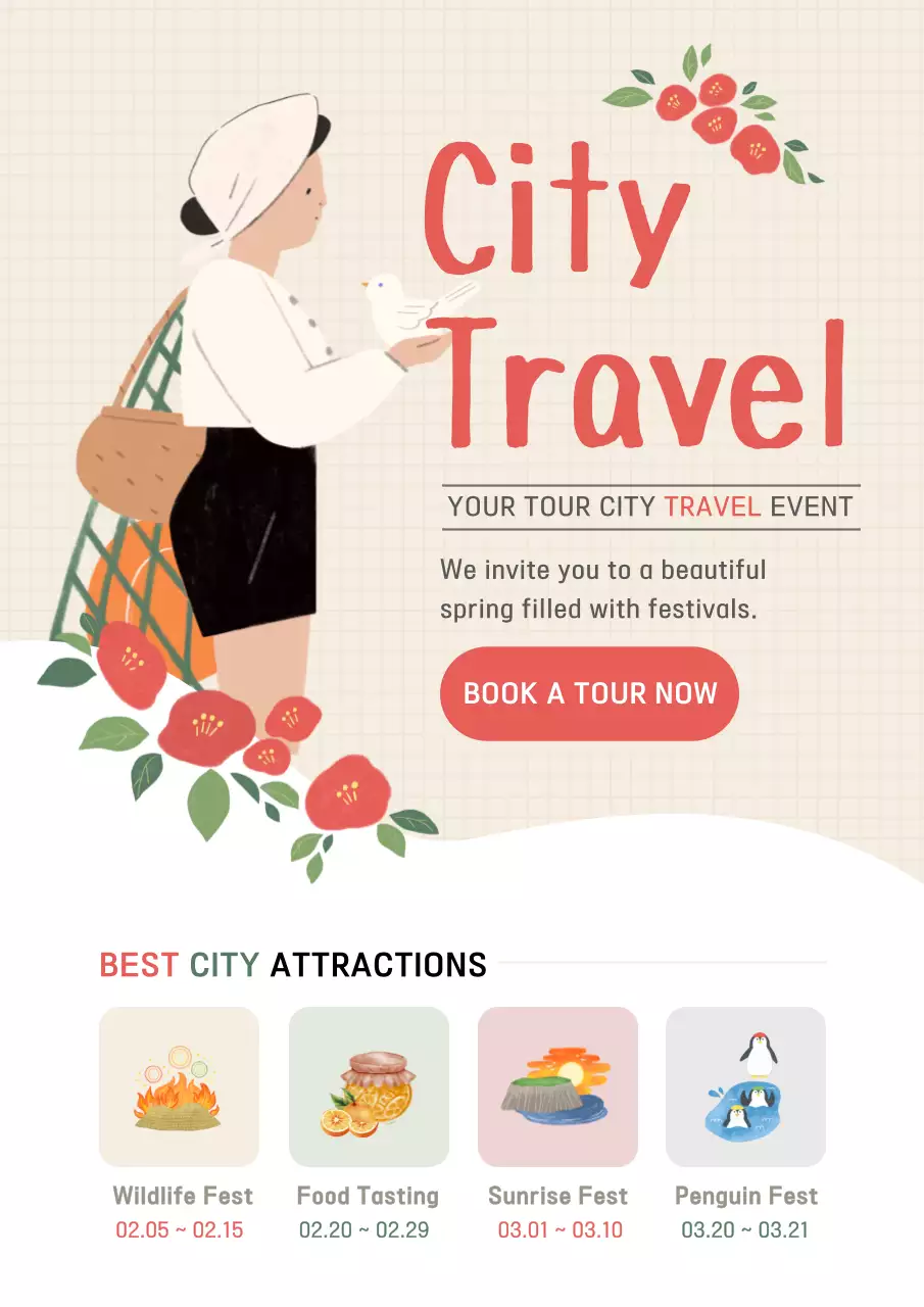 Red Vintage Travel Promotion Poster