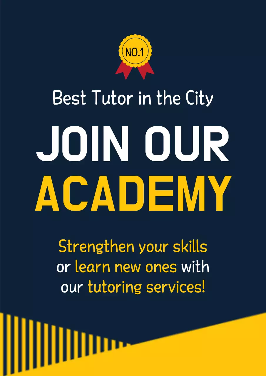 Navy Modern Tutoring Promotion Poster