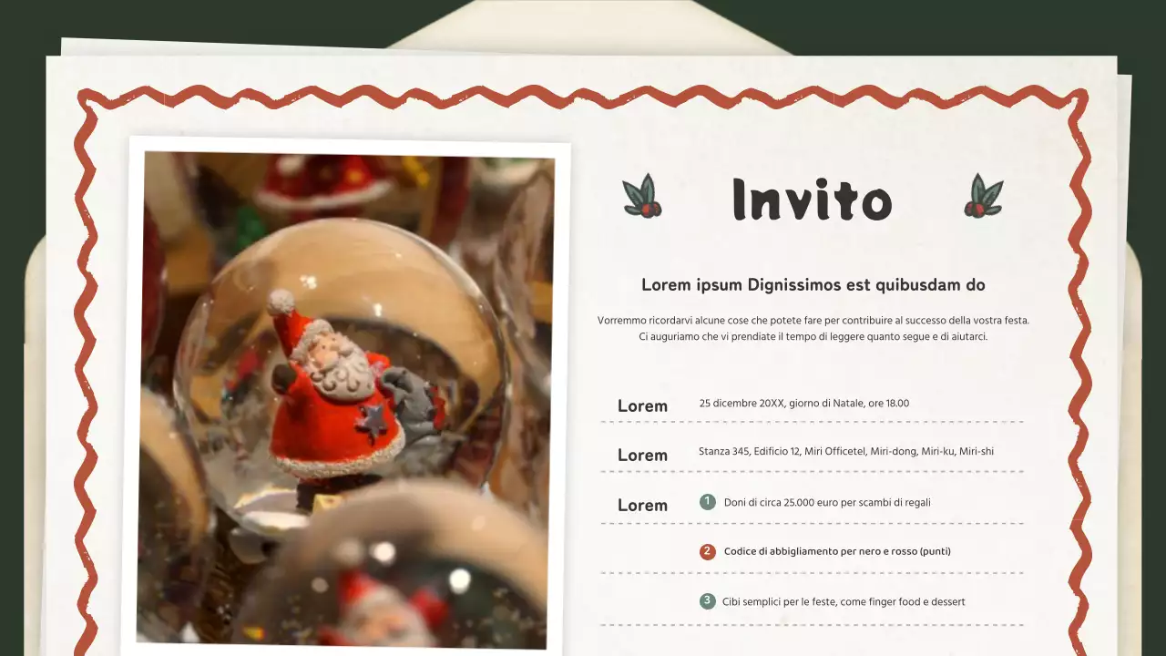 Invito vintage al concetto di lettera di Natale