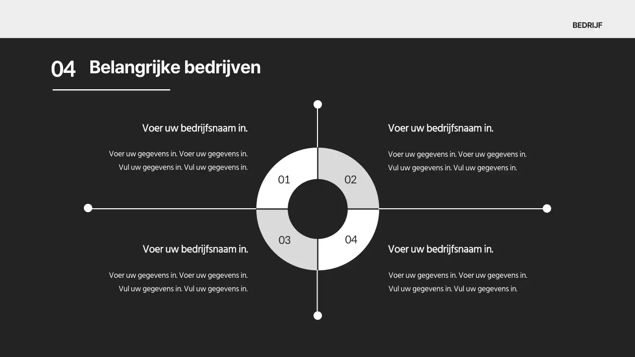 Een eenvoudig bedrijfsprofiel in zwart-wit