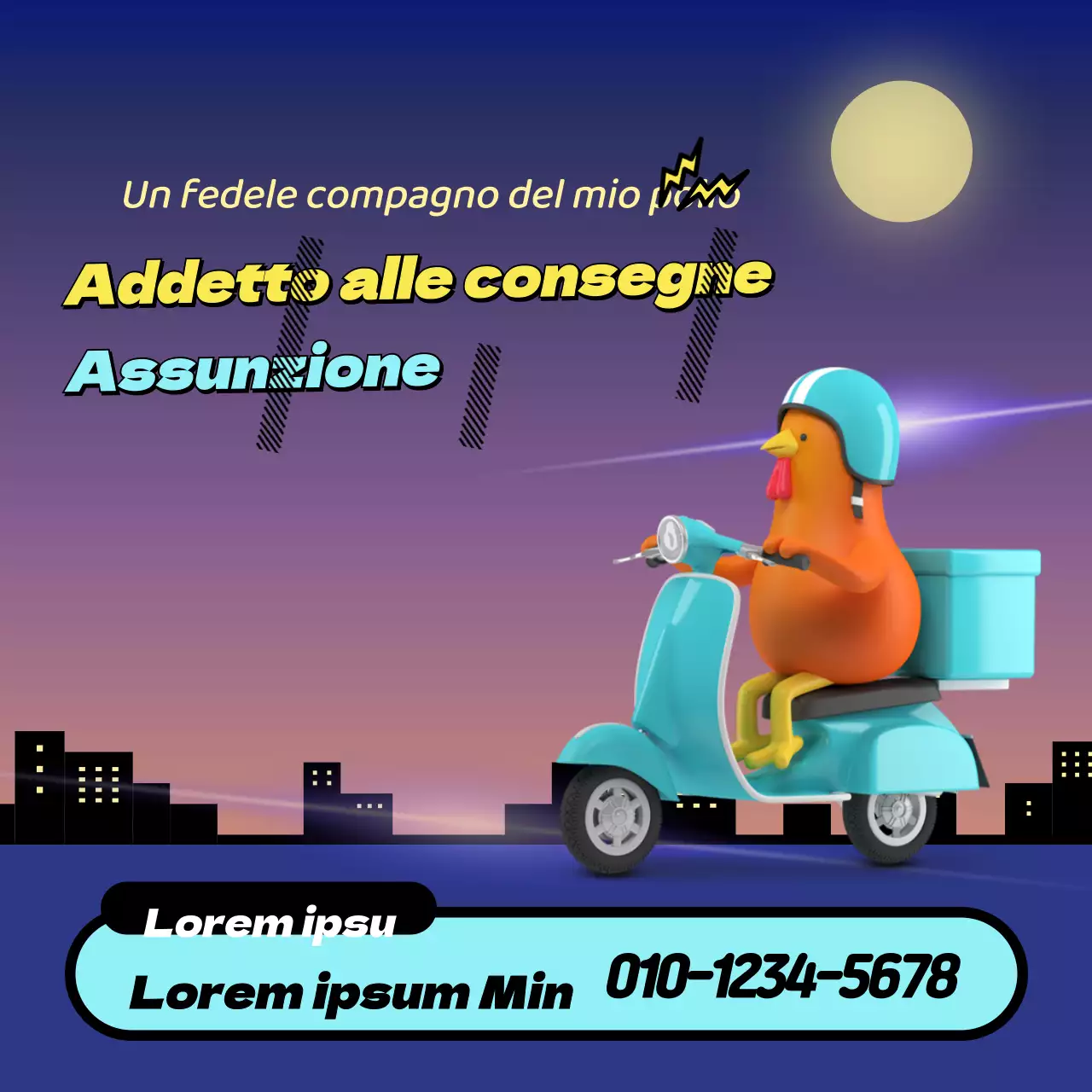 Reclutamento di un autista per le consegne di Night Sky Cityscape