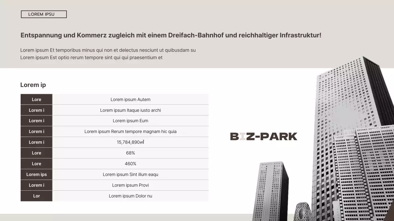 Einfacher brauner und weißer Prospekt für gewerbliche Immobilieninvestitionen