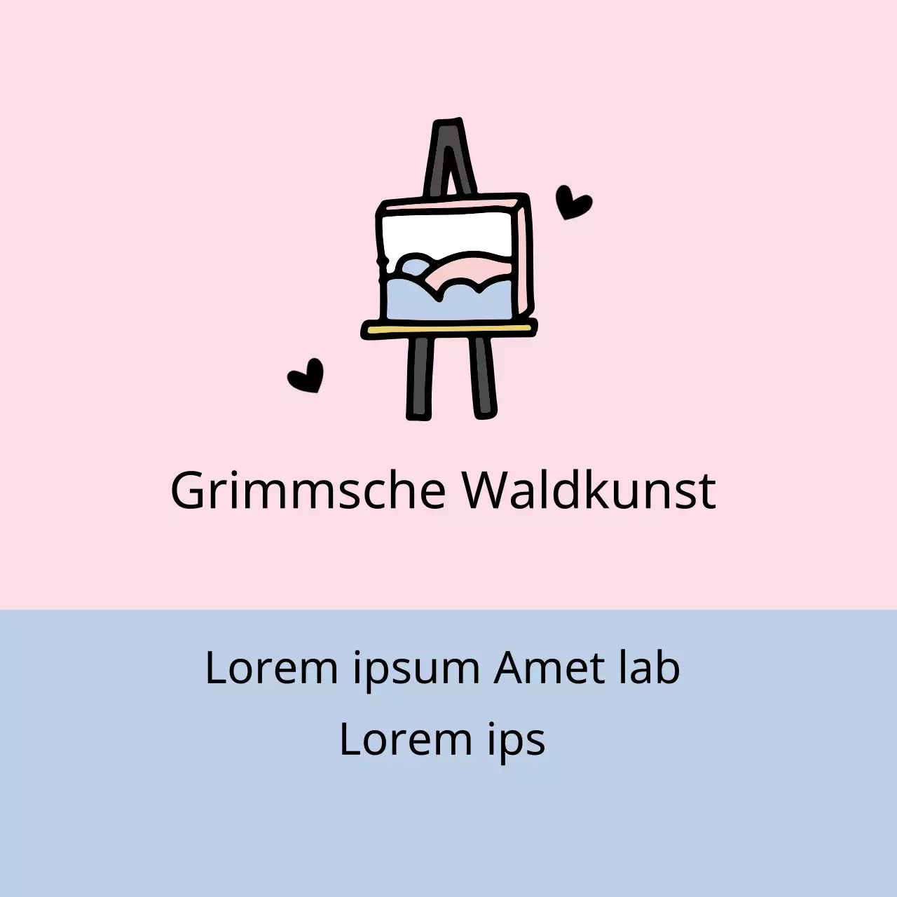 Rosa Blau Illustration Kunstschule Kunstförderung