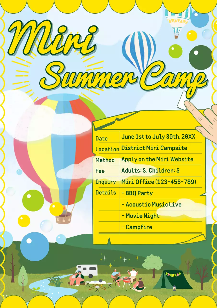 Yellow Retro Summer Event Promotion Poster