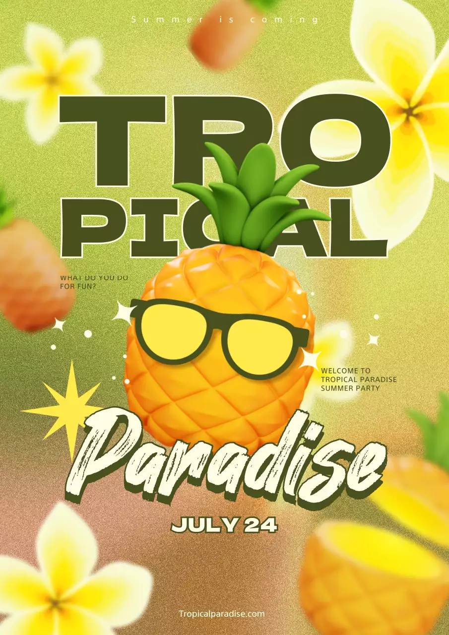 그린 트로피컬 파티 발표 포스터