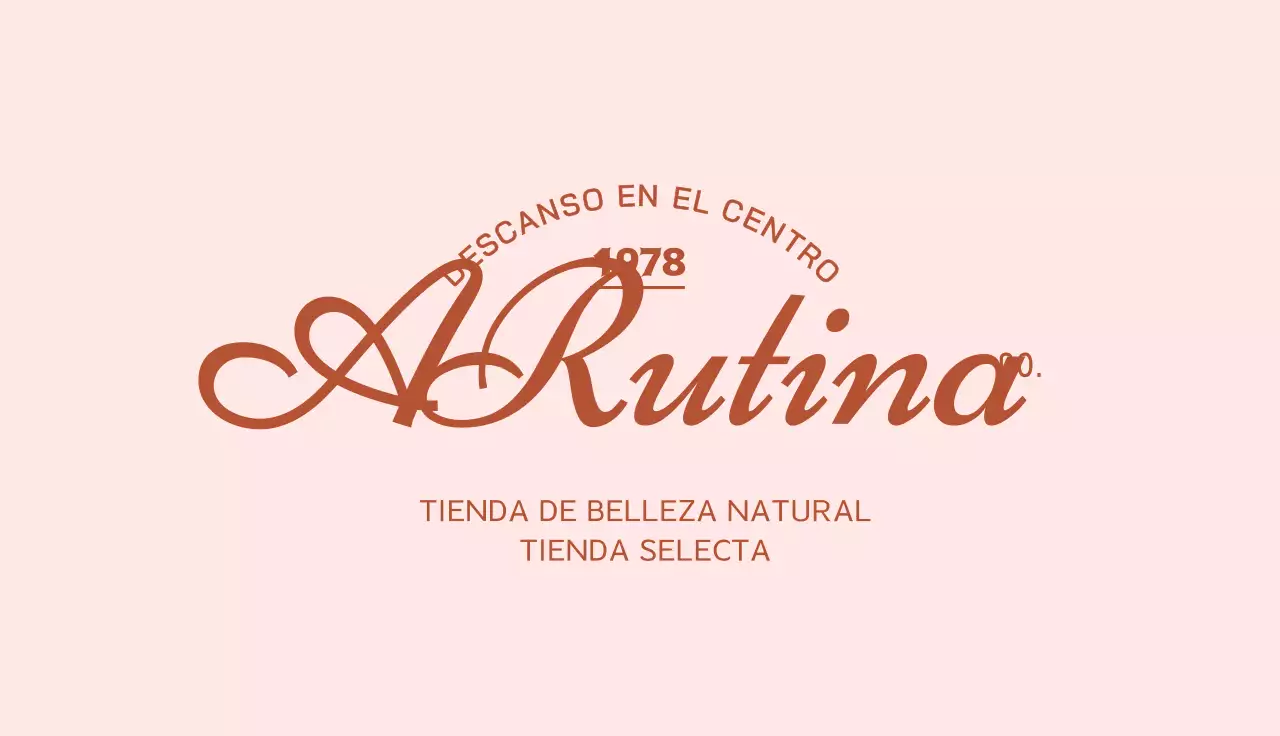 Tarjeta de visita de tienda editorial con logotipo en cursiva sobre fondo rosa