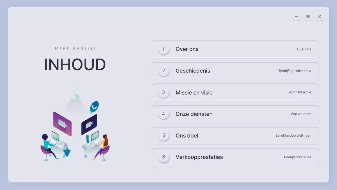 Een driedimensionaal blauw en grijs bedrijfsprofiel