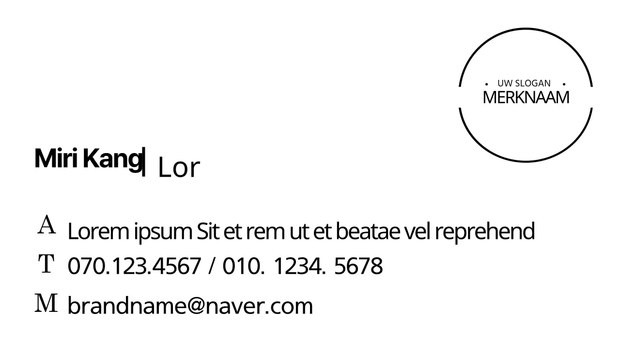 Cirkelsymbool visitekaartje