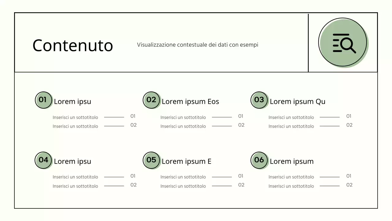 Forme semplici in verde e beige presentazione infografica aziendale