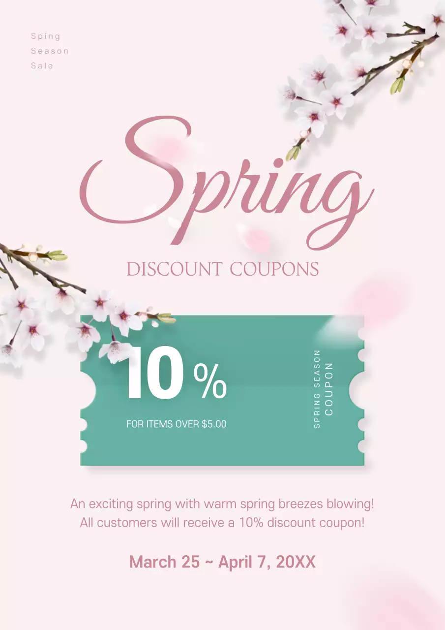 Pink Elegant Spring Promotion Poster