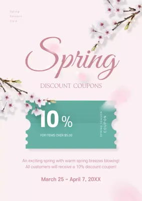 Pink Elegant Spring Promotion Poster