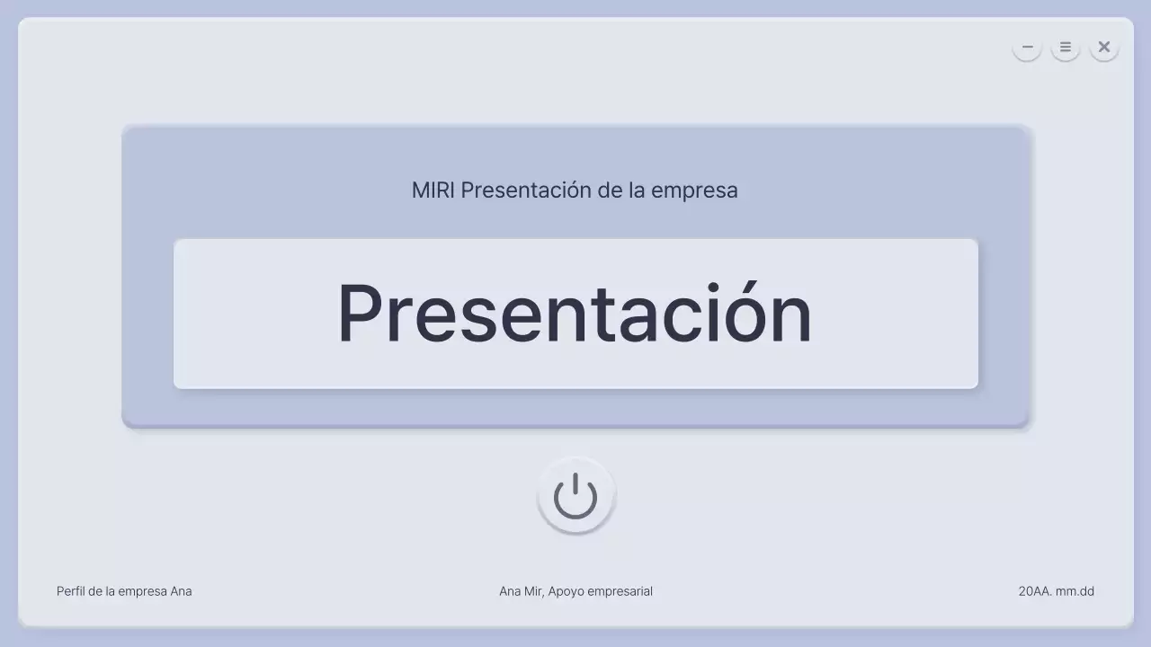 Un perfil de empresa tridimensional en azul y gris