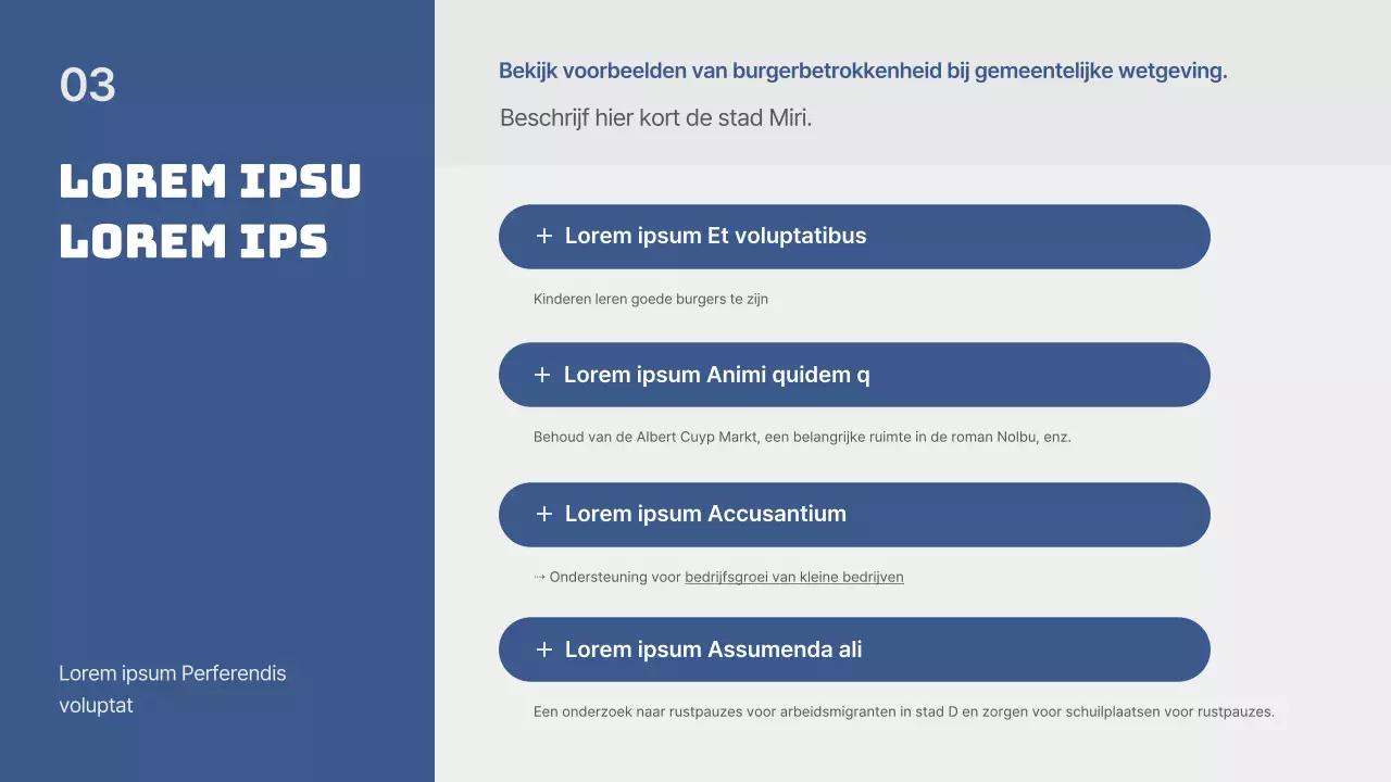 Basispresentatie blauw en grijs praten