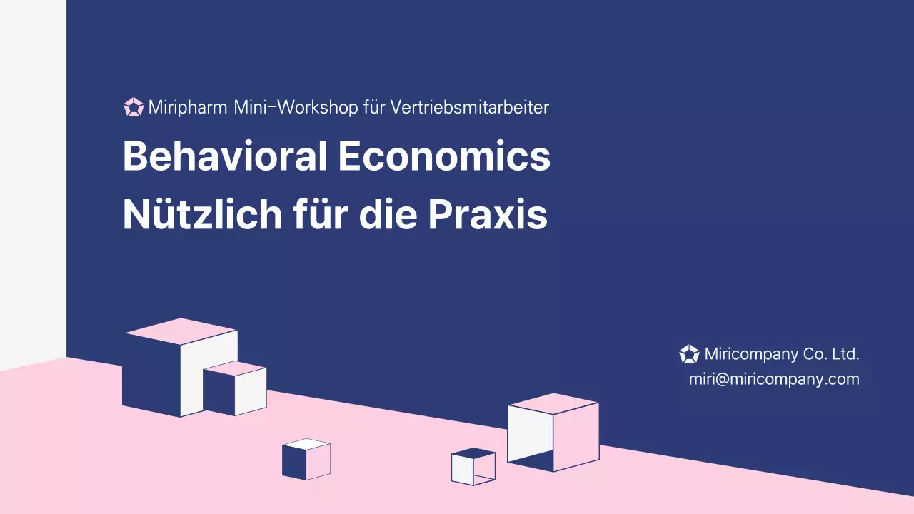 Verhaltensökonomie auf dem Gebiet der Präsentationen für die Ausbildung von Verkäufern in Rosa und Marine