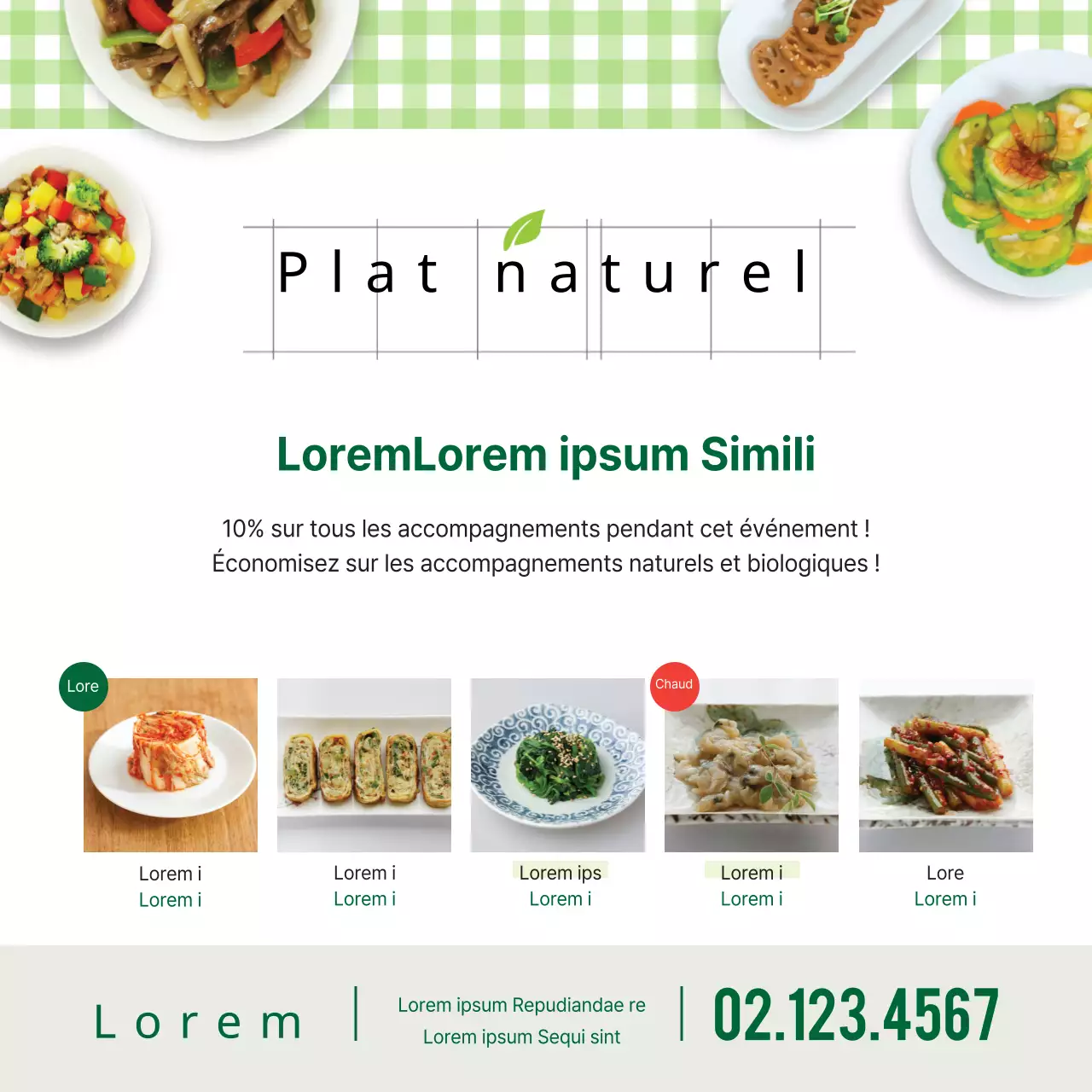 Plats d'accompagnement naturels