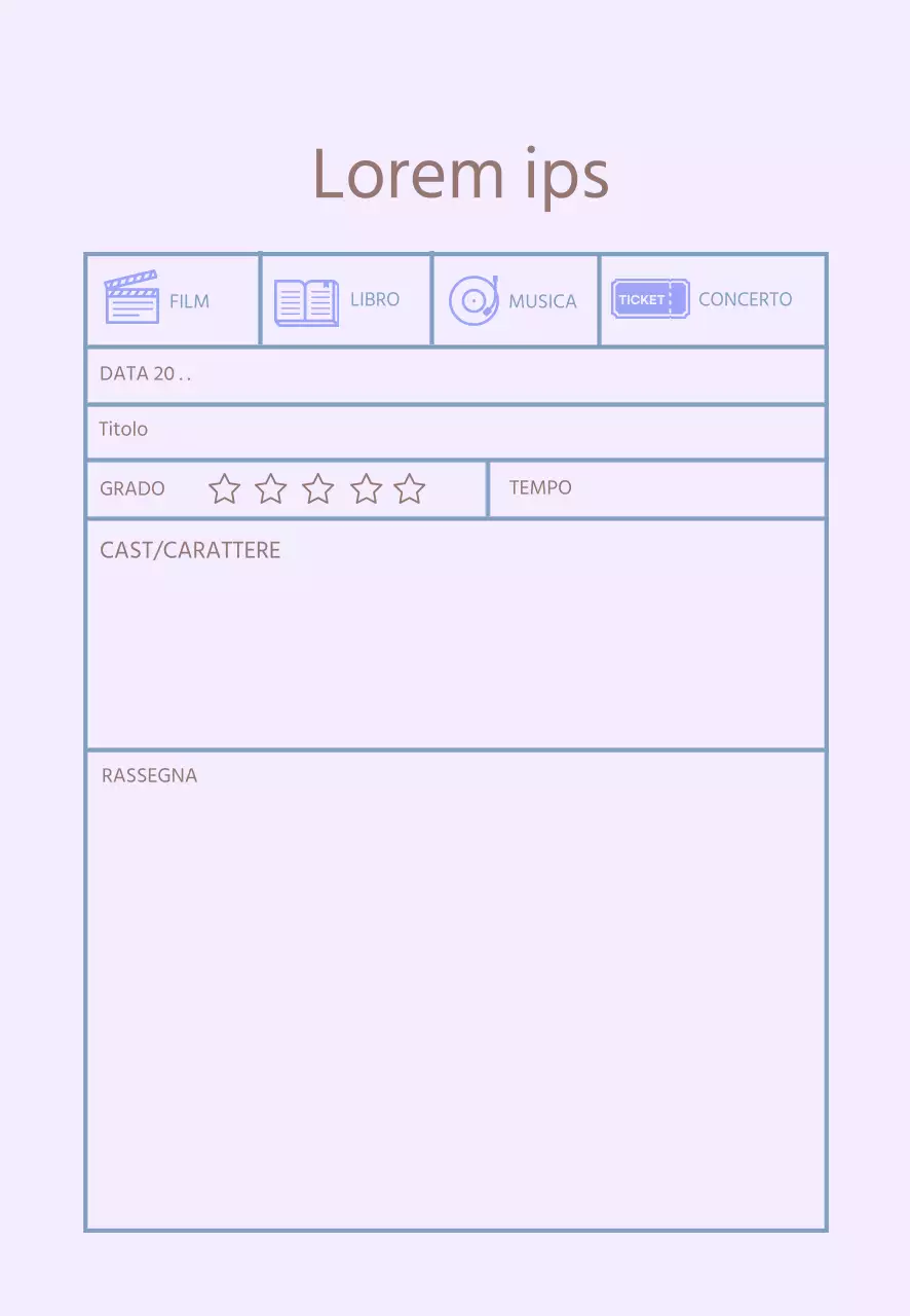 Icona viola Diario di revisione semplice