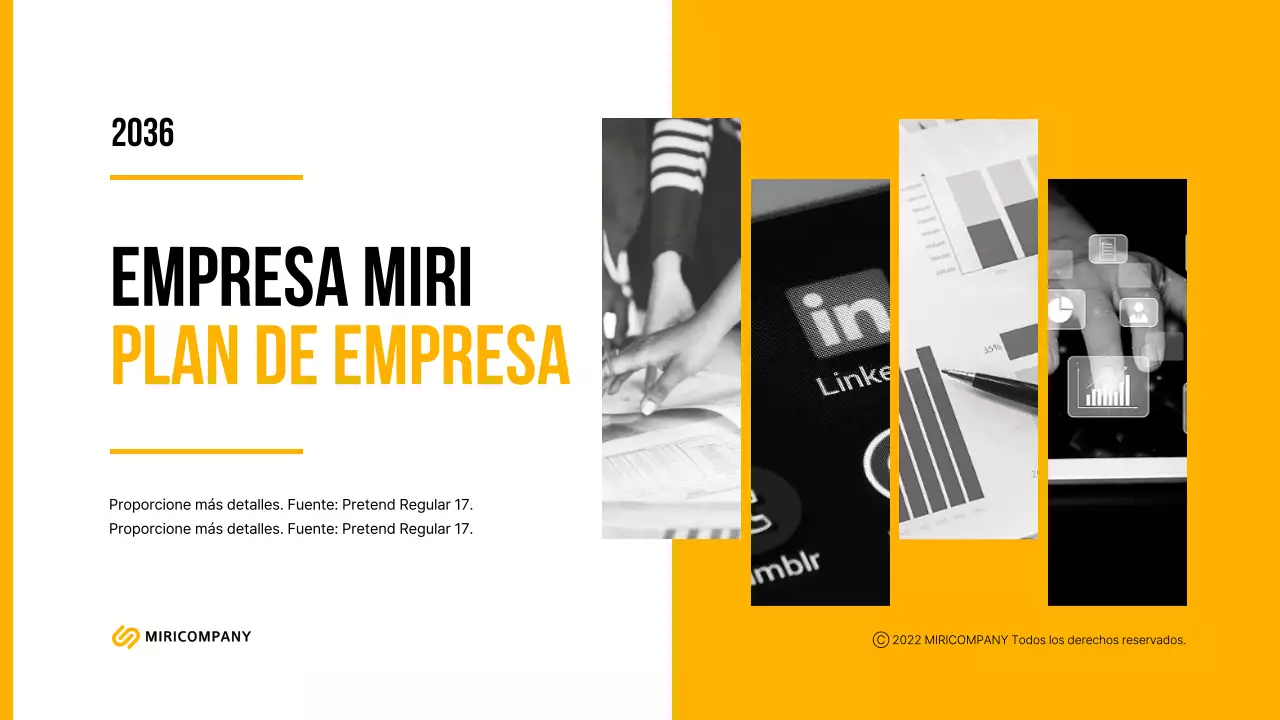 Plan de empresa sencillo de Año Nuevo en blanco y naranja