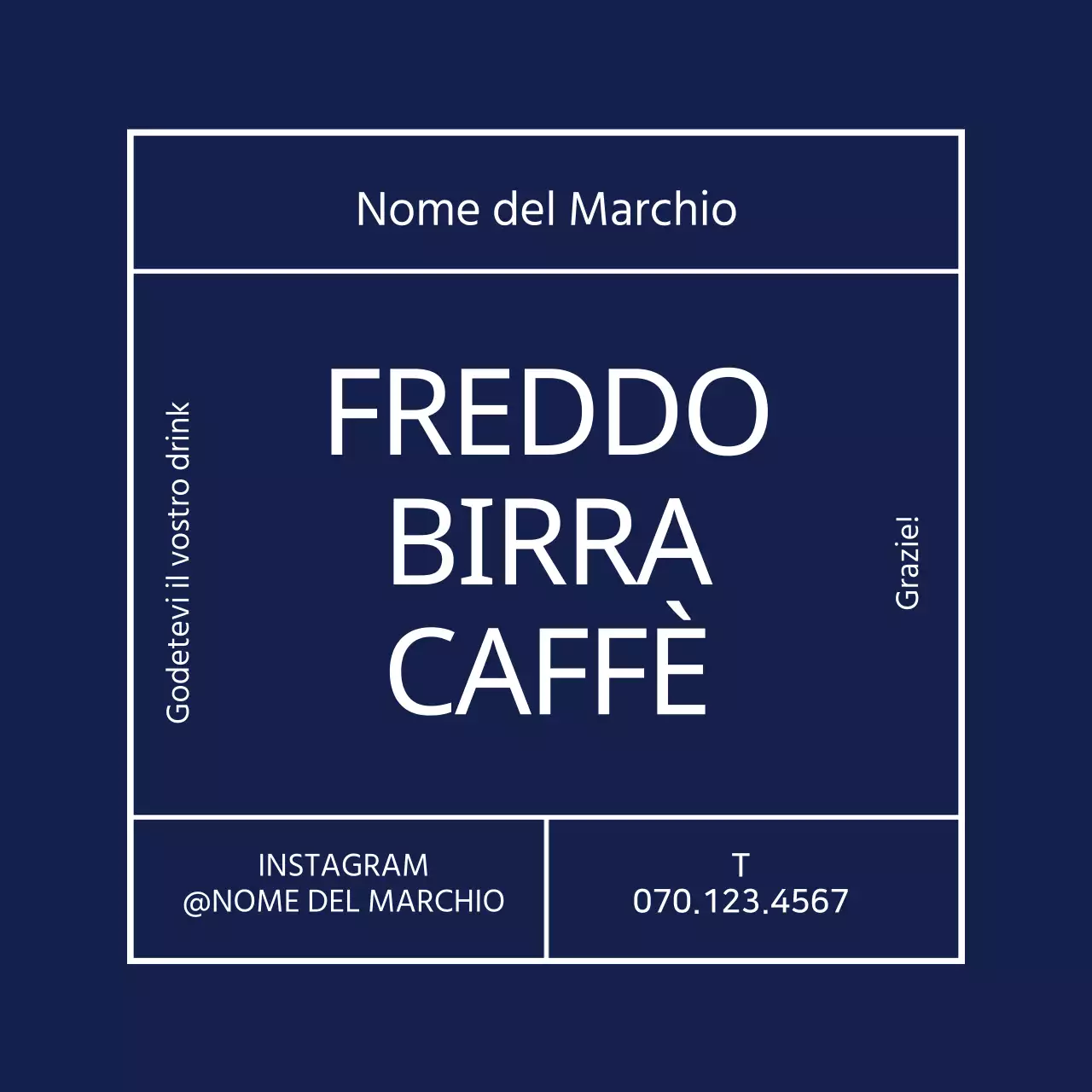 Cornice semplice blu navy Cafe