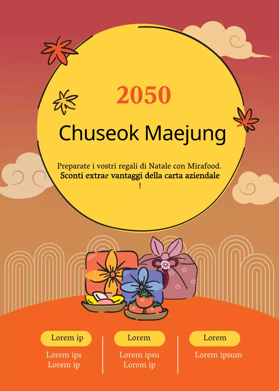 Popup evento arancione per le festività