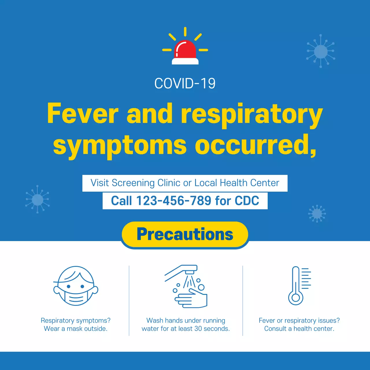 Blue Modern Covid-19 Notice Instagram Post