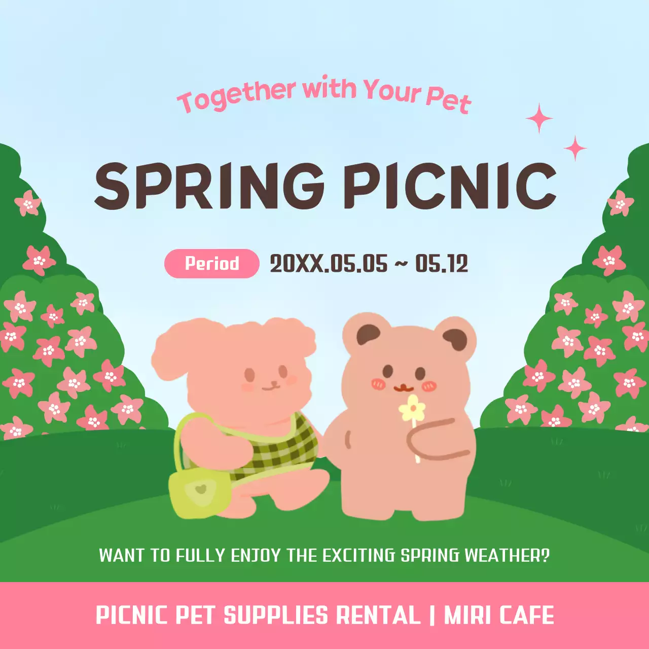 Pink Cute Picnic Event Promotion Instagram Post