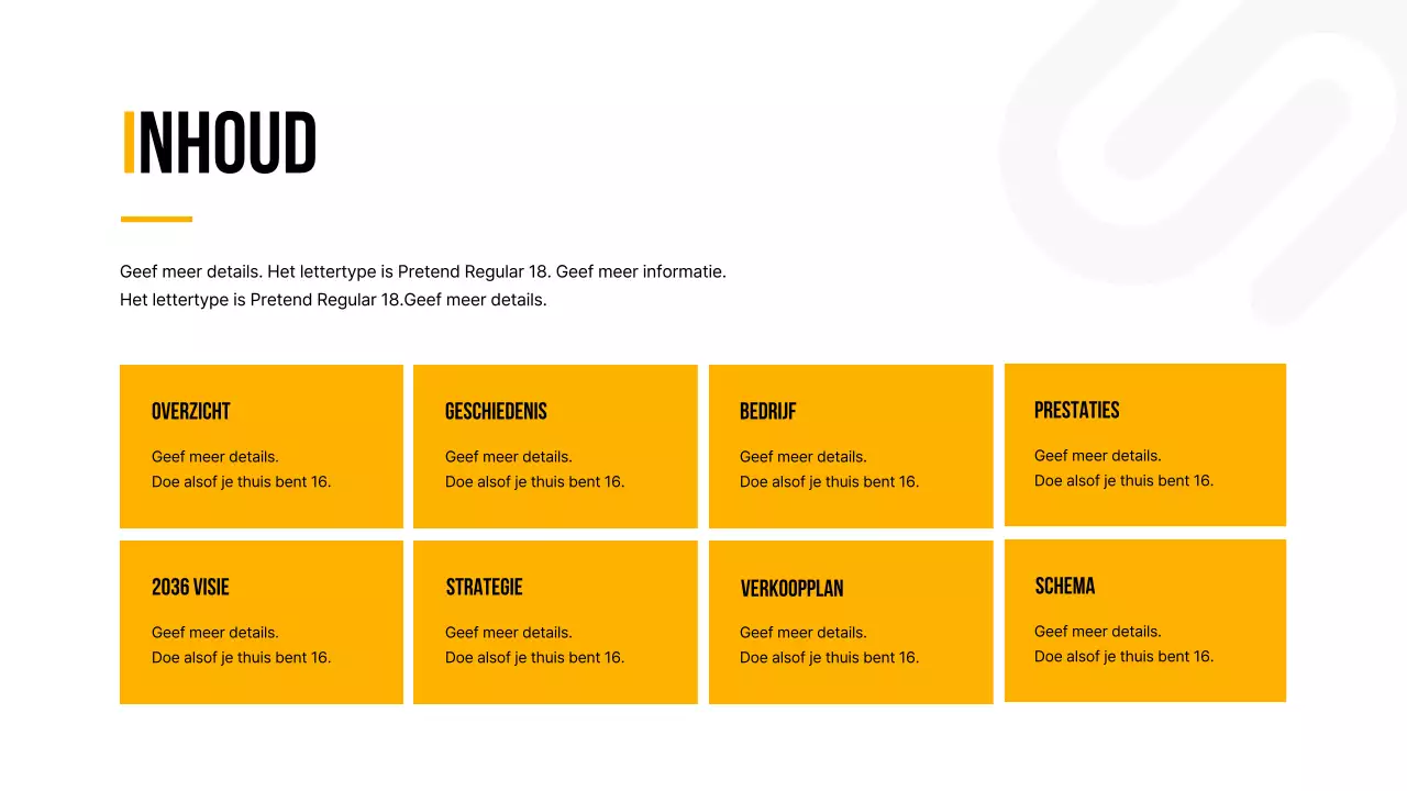 Eenvoudig ondernemingsplan voor het nieuwe jaar in wit en oranje