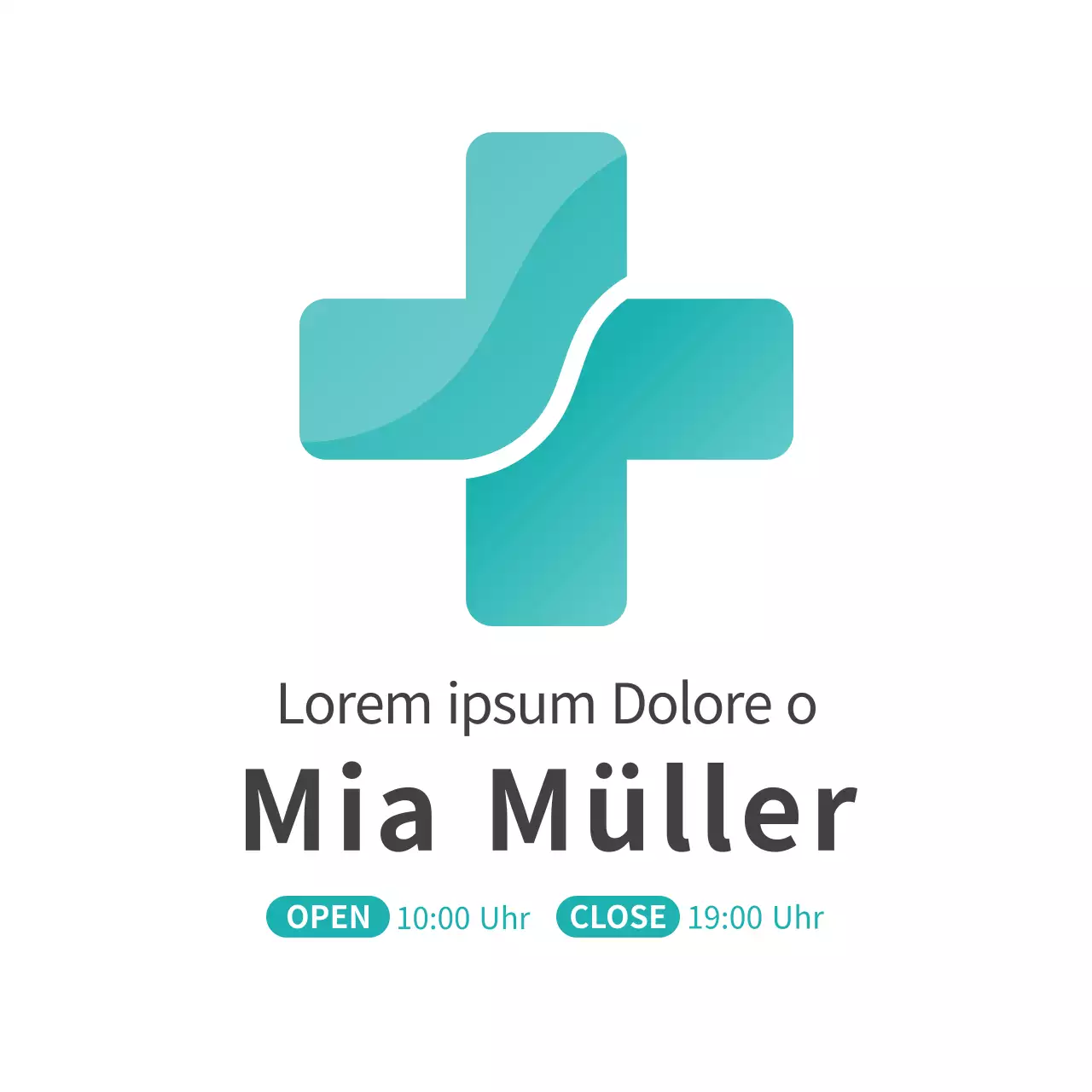 Einfacher Stil Familienmedizin Logo Schild in mint und schwarz