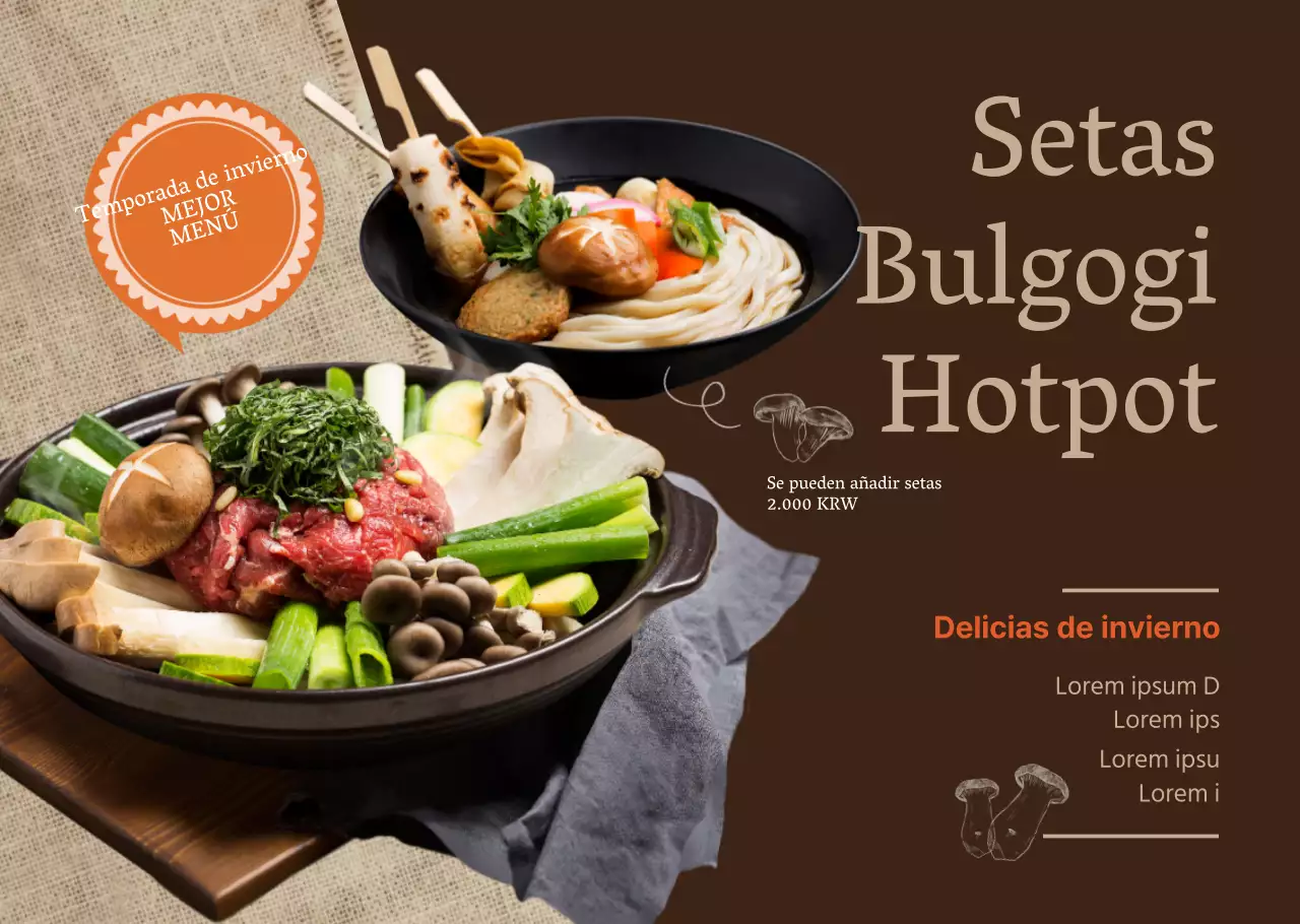 Olla caliente bulgogi al estilo básico