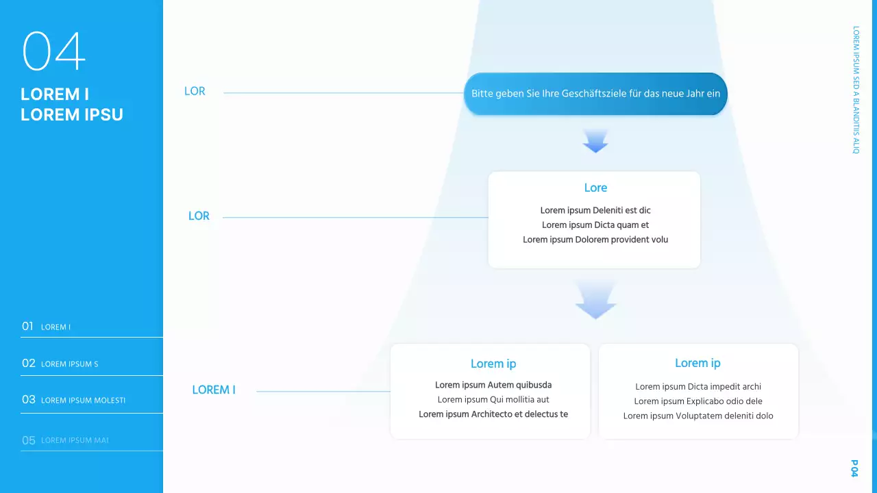 Einfache Neujahrs-Präsentation eines Businessplans in Hellblau