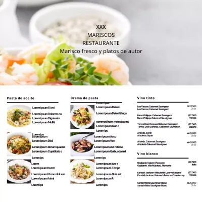 Menús de restaurante