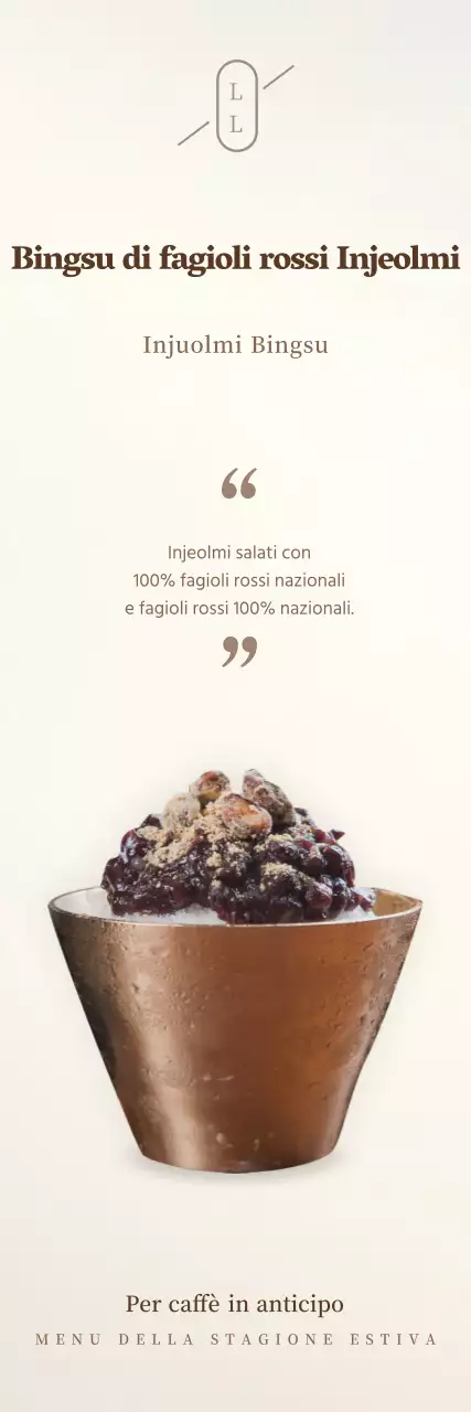 Menu semplice del caffè in pasta di fagioli rossi marrone e beige