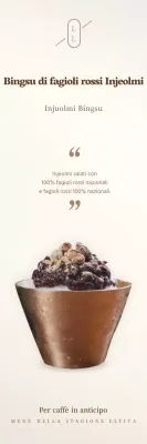 Menu semplice del caffè in pasta di fagioli rossi marrone e beige